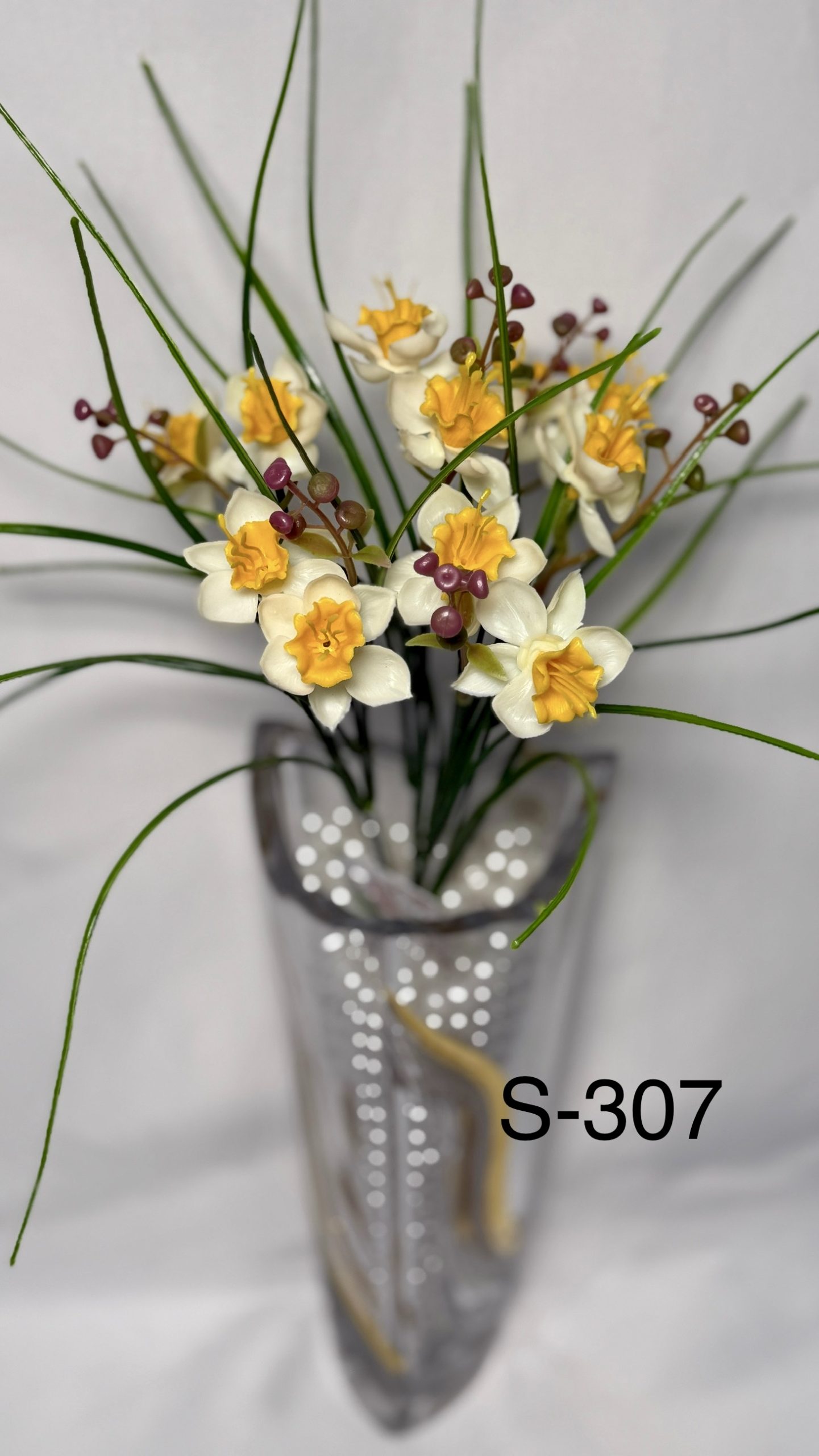 Штучний букет S-307, Нарциси з декором