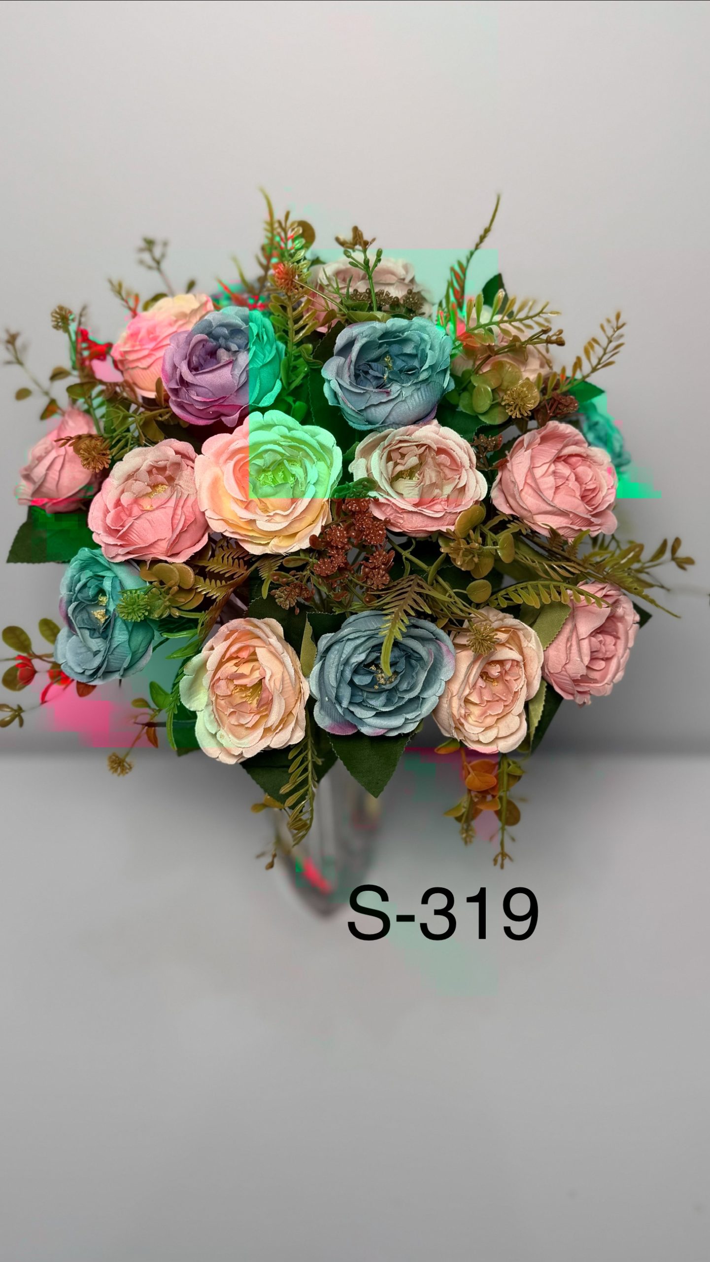 Штучний букет S-319, Троянди із декоративними рослинами