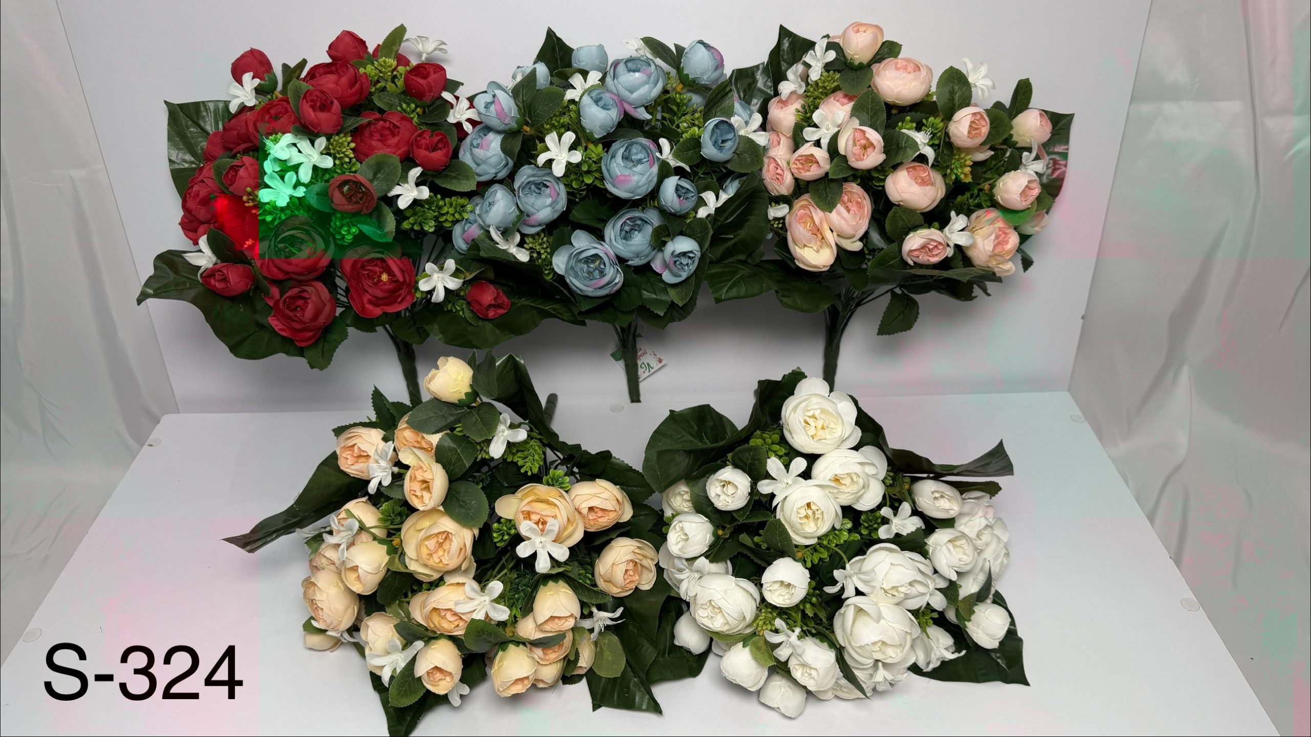 Штучний букет S-324, Еустоми з гіпсофілами Штучний букет S-324, Еустоми з гіпсофілами