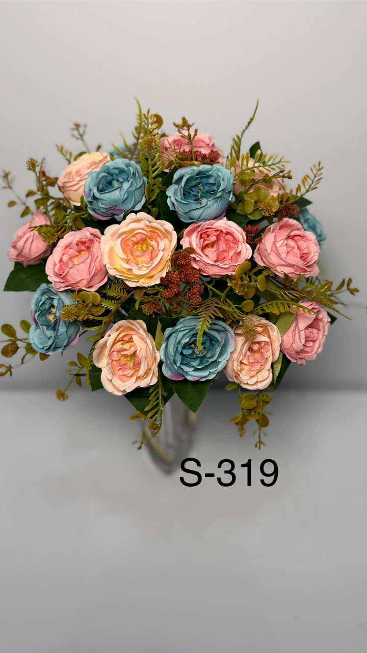 Штучний букет S-319, Троянди із декоративними рослинами