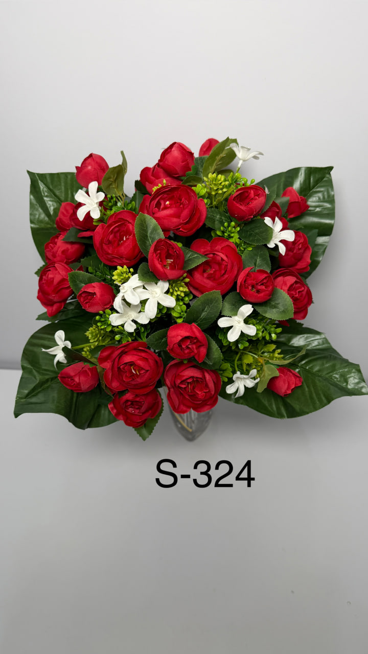 Штучний букет S-324, Еустоми з гіпсофілами Штучний букет S-324, Еустоми з гіпсофілами