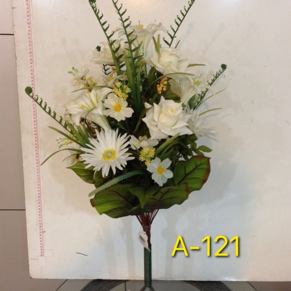 Искусственный букет A-121, лилия с ромашкой и розой  