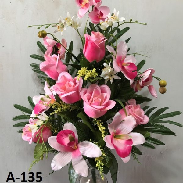 Искусственный букет A-135, «нежная орхидея и розы»  
