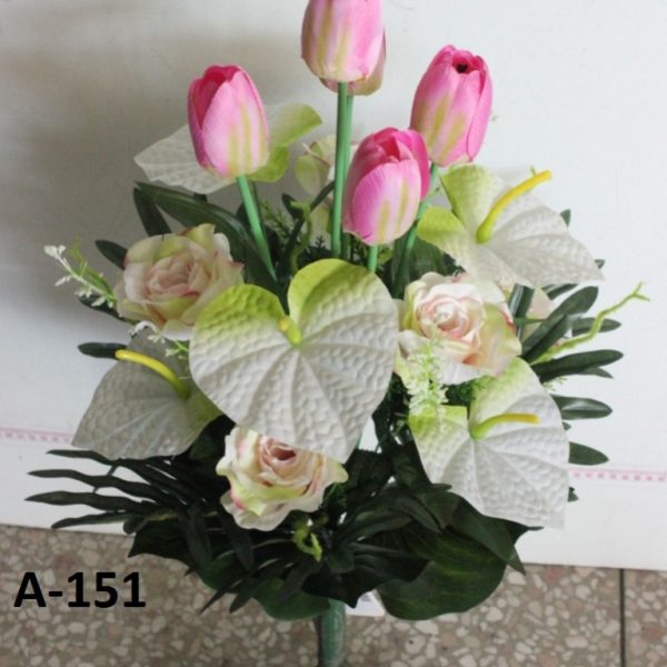 Искусственный букет A-151, «нежная антурия с тюльпаном и розой»  