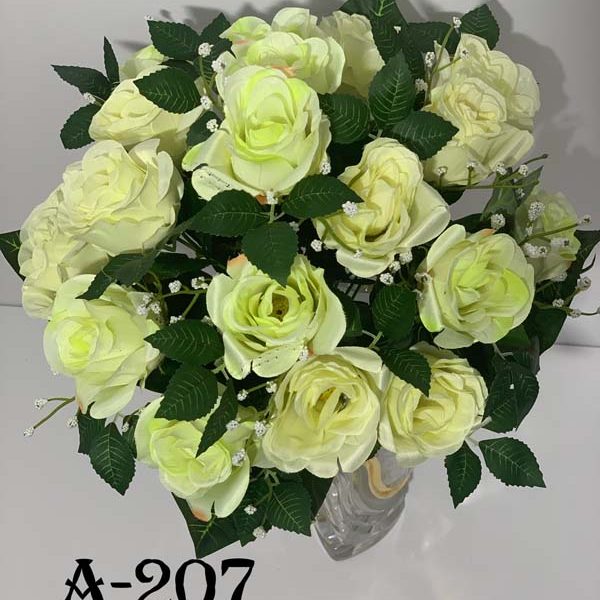 Штучний букет A-207, Бутони двоколірних троянд  
