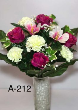 Искусственный букет A-212 «Бутоны роз с гвоздиками»  