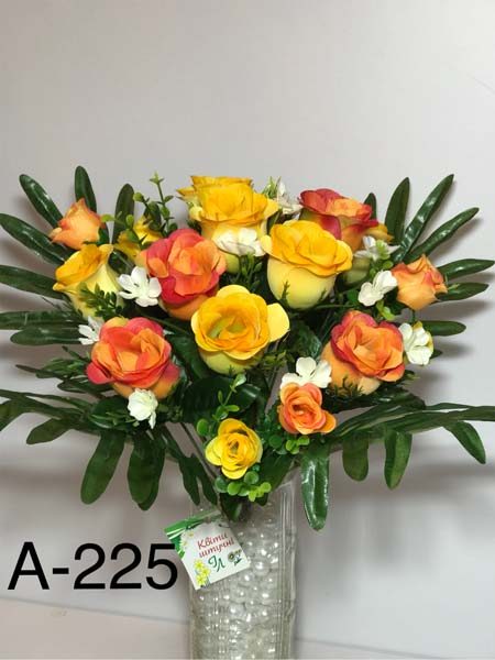 Искусственный букет A-225, Яркие розы  