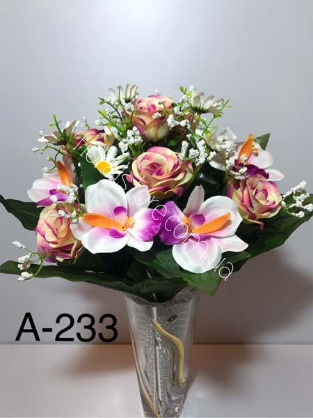 Штучний букет A-233, Орхідеї, троянди та ромашки  