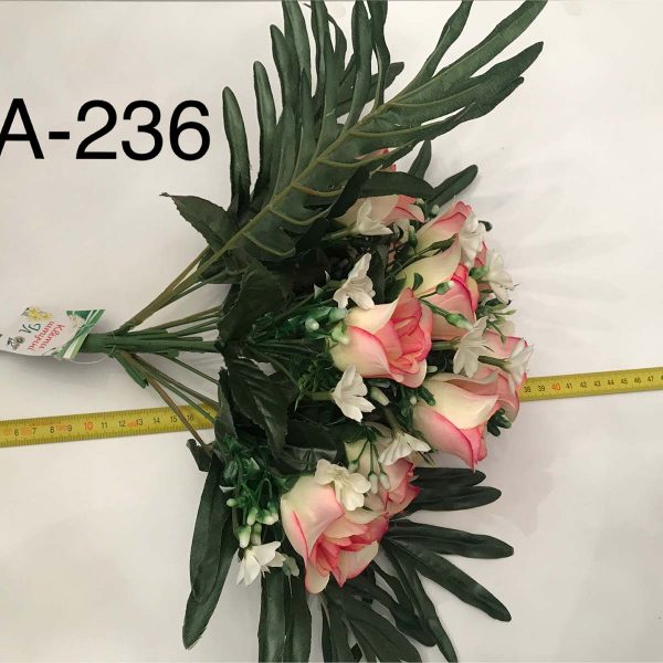Штучний букет A-236, Троянди та плюмерії  