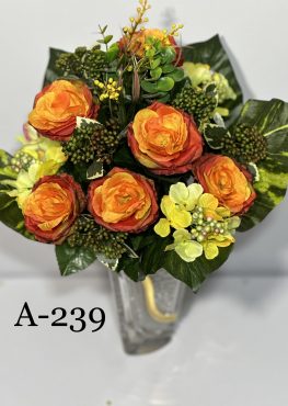 Штучний букет A-239, Троянди та польові квіти  
