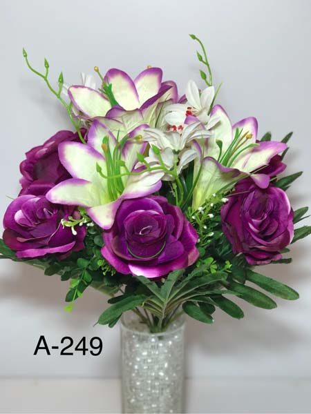 Искусственный букет A-249 «Розы с трубчатыми лилиями»  