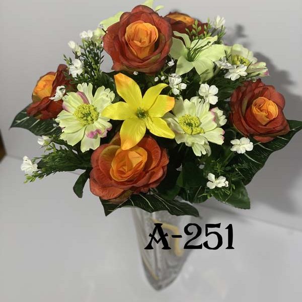 Штучний букет A-251, Лілії, троянди та півонії  