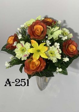 Штучний букет A-251, Лілії, троянди та півонії  