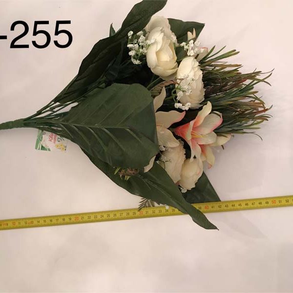 Искусственный букет A-255 Камелия и лилии с украшениями  