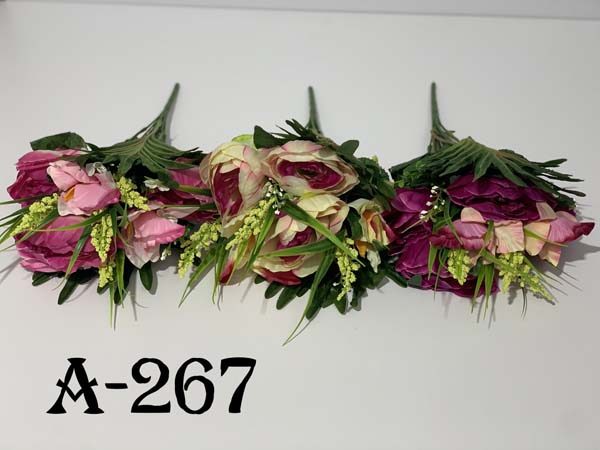 Штучний букет A-267, Півонії та орхідеї з гострими пелюстками  