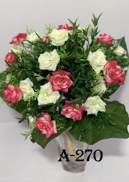 Штучний букет A-270, Троянди із пластмасовими прикрасами  