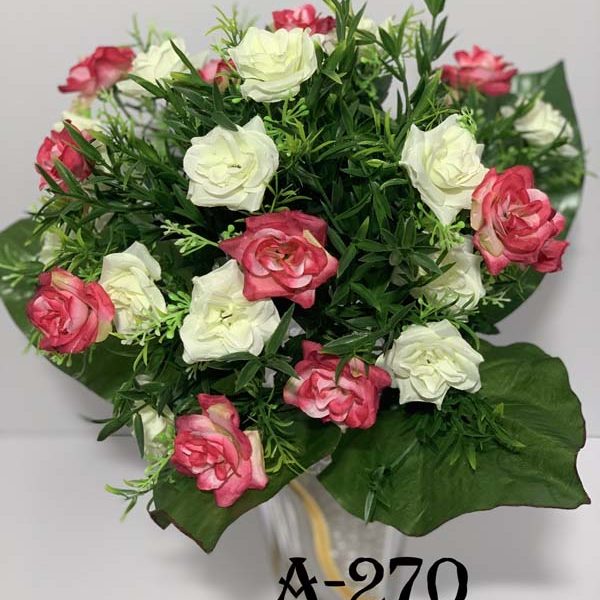 Штучний букет A-270, Троянди із пластмасовими прикрасами  