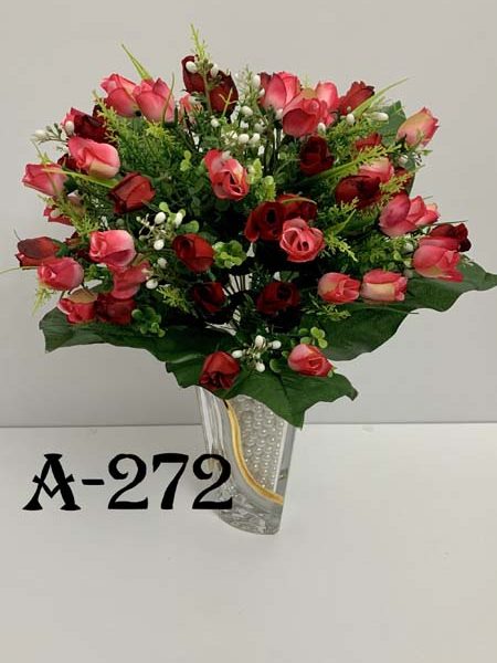 Искусственный букет A-272, Розы со снежноягодником  