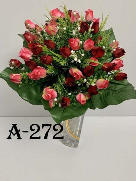 Искусственный букет A-272, Розы со снежноягодником  