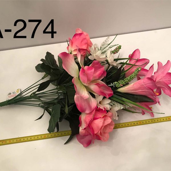Искусственный букет A-274, Розы, лилии и астры  