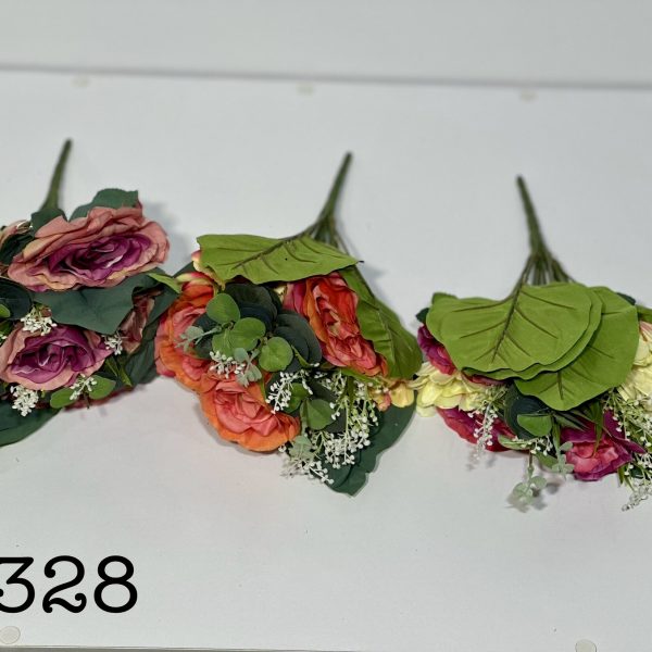 Штучний букет A-328, Троянди з герберами та евкаліптом  