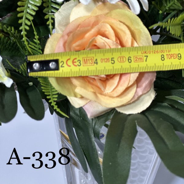 Штучний букет A-338, Троянди та мімоза  