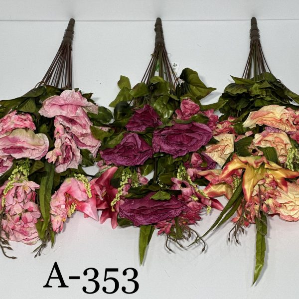 Штучний букет A-353, Троянди та лілії розписні  