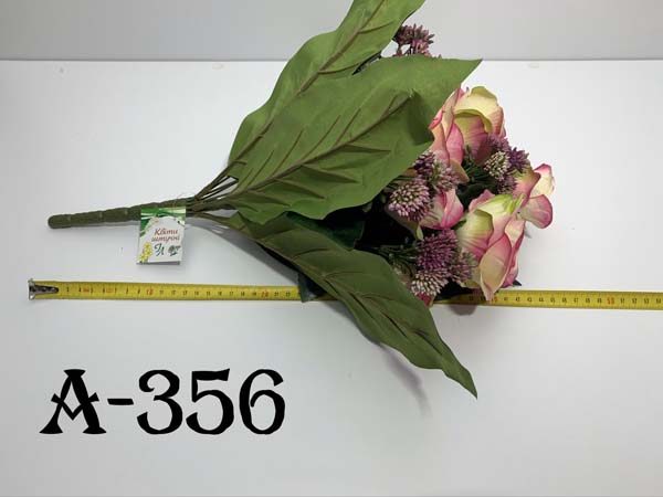 Штучний букет A-356, Троянди та товстянка  