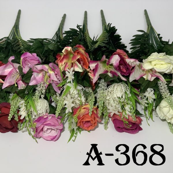 Штучний букет A-368, Троянди з ліліями  
