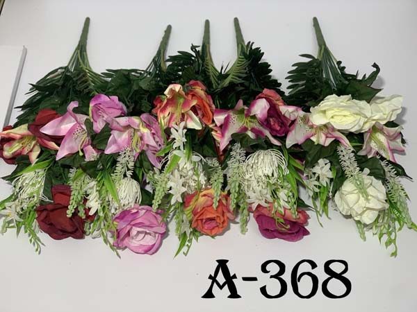 Искусственный букет A-368, Розы с лилиями  