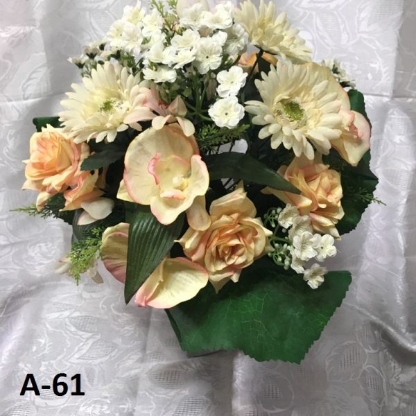Искусственный букет A-61, ромашка, орхидея и роза  