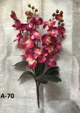 Искусственный букет A-70,  5 веток темно-розовой орхидеи  