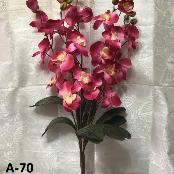 Искусственный букет A-70,  5 веток темно-розовой орхидеи  