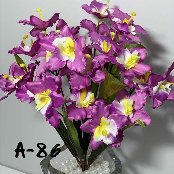 Искусственный букет A-86, Орхидеи с пластмассовыми украшениями  