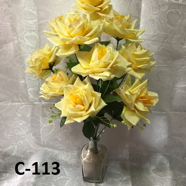 Искусственный букет C-113, роза остролистая (желтая)  