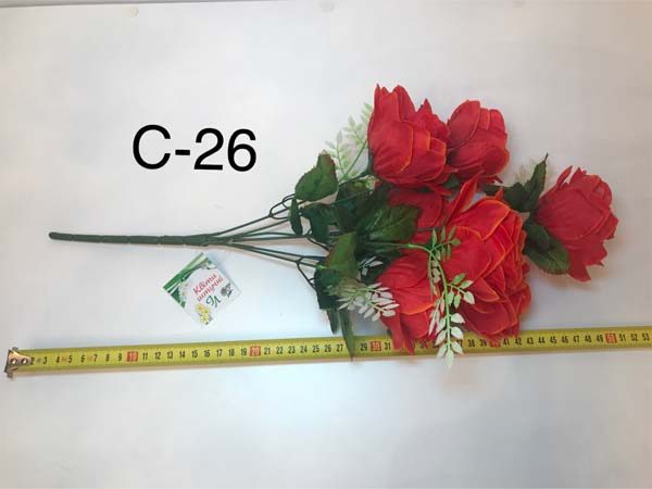 Штучний букет C-26, Троянда біла  