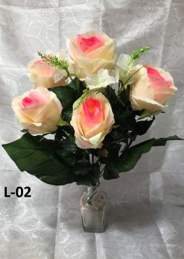 Искусственный букет L-02, бутоны роз в форме бокала  