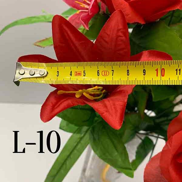 Искусственный букет L-10 «розы и лилии с острыми листочками»  