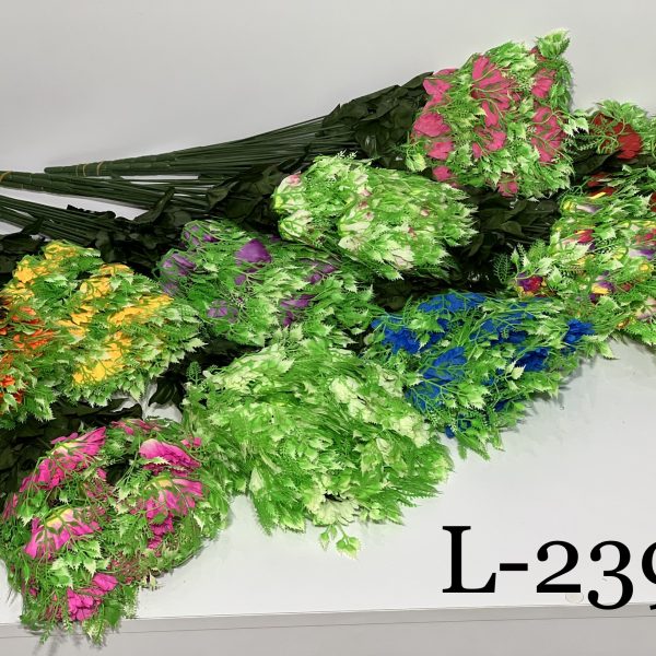 Штучний букет L-239, Маргаритки із пластмасовою прикрасою  