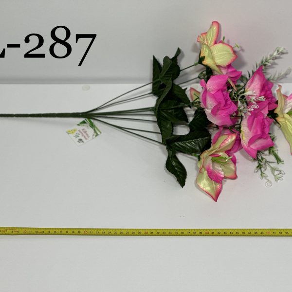 Штучний букет L-287, Троянди та рапунцелеподібні дзвіночки  