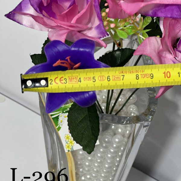 Штучний букет L-296, Троянда з пластмасовими дзвіночками  