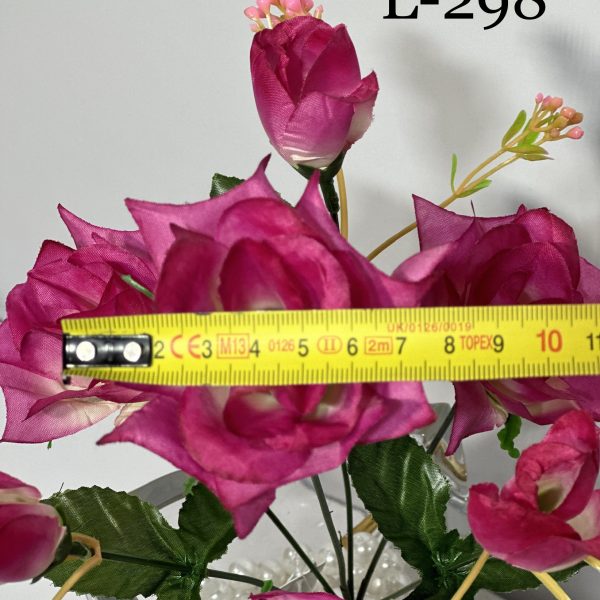 Штучний букет L-298, Троянди із пластмасовими прикрасами  