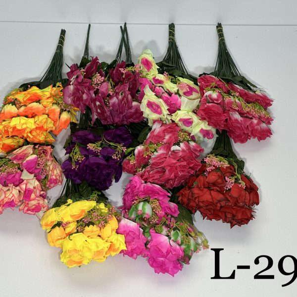 Штучний букет L-298, Троянди із пластмасовими прикрасами  