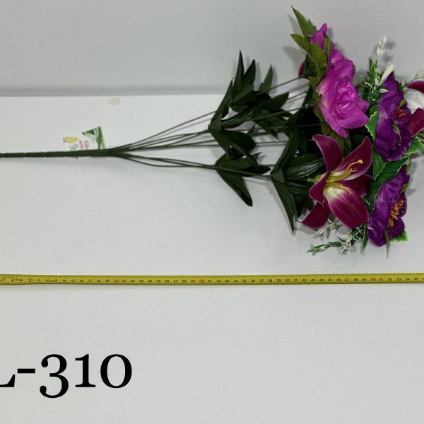 Штучний букет L-310, Троянди, лілії та кавахські півонії  