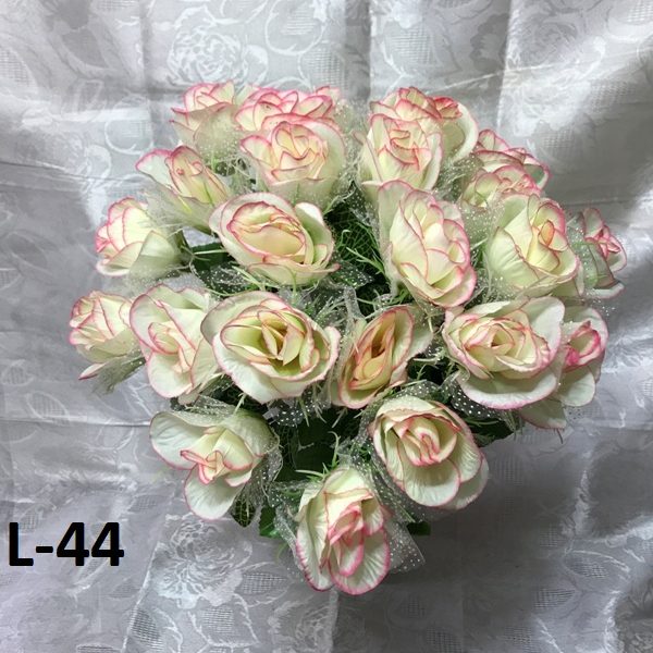 Искусственный букет L-44, каскад белоснежных роз  