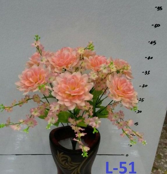 Искусственный букет L-51, розовые герберы и клематис  