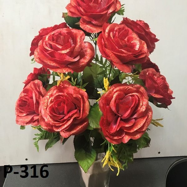 Искусственный букет P-316, роза украшенная (праздничная)  