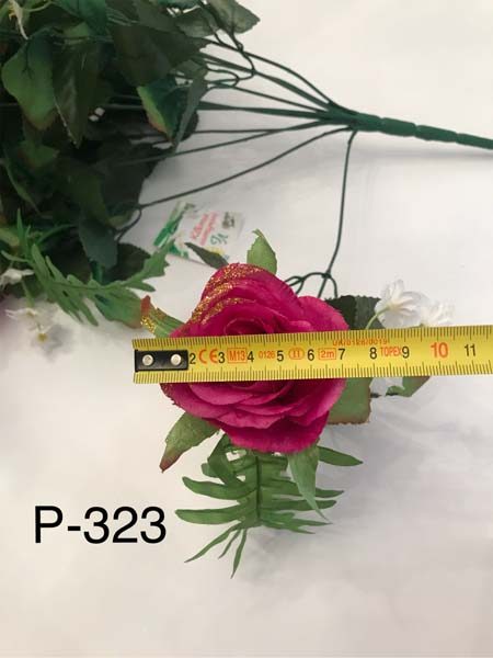 Искусственный букет P-323, роза с золотом  
