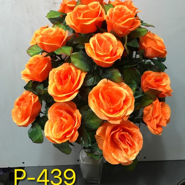 Искусственный букет P-439, оранжевая роза  