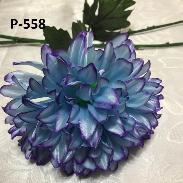 Искусственная ветка P-558, голубая хризантема  